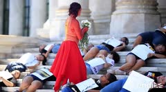 Reclamo frente al Capitolio contra la violencia de género